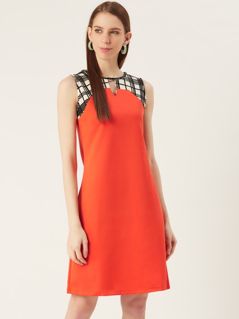 

VERONIQUE Women Orange Solid A-Line Dress