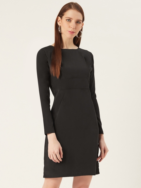 

VERONIQUE Women Black Solid Sheath Dress