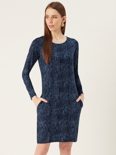

VERONIQUE Women Blue Printed Sheath Dress