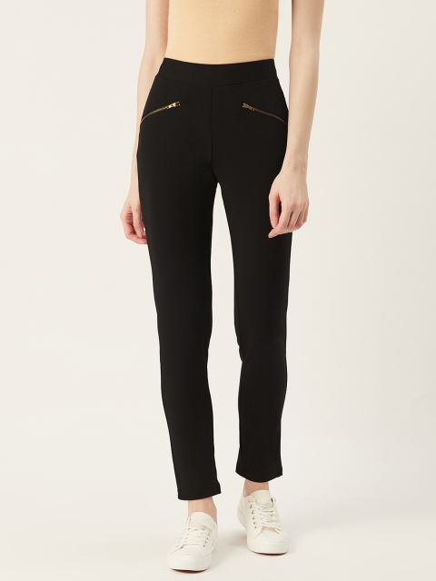 

VERONIQUE Women Black Solid Regular Fit Treggings
