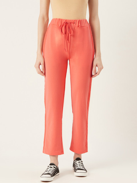 

VERONIQUE Women Peach-Coloured Regular Fit Solid Track Pants