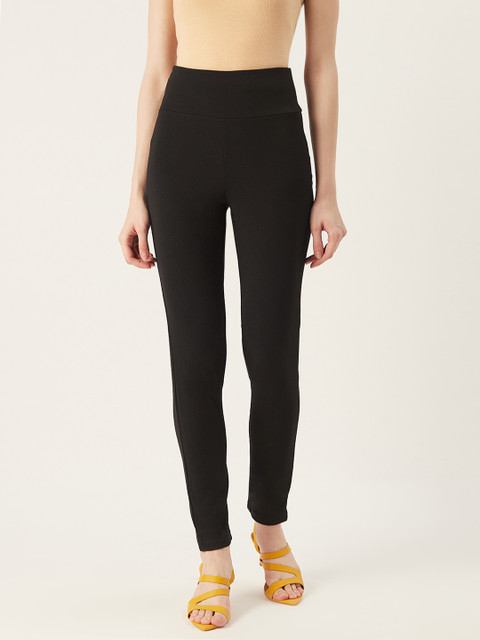 

VERONIQUE Women Black Solid Regular Fit Treggings