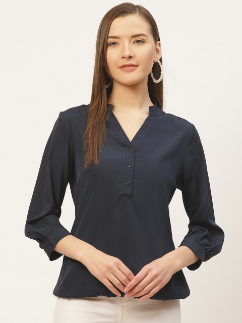 

VERONIQUE Women Navy Blue Solid Top