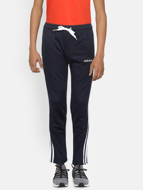 

ADIDAS Boys Navy Blue Solid Essentials 3 Stripes Track Pants