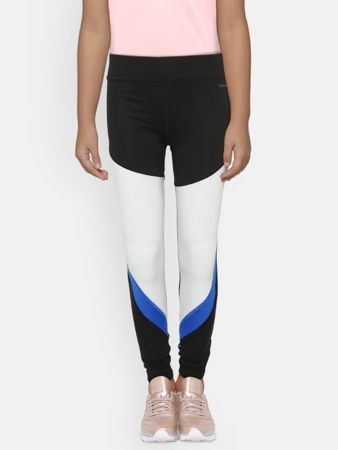 

ADIDAS Gilrs Black & White Colourblocked Slim Fit Training Tights