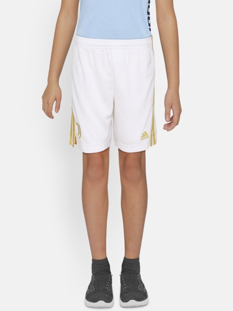 

ADIDAS Boys White Solid Juventus Home Football Shorts