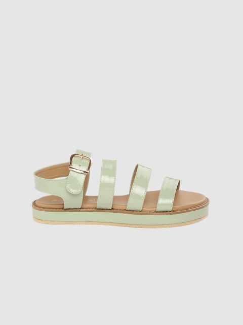 

Mast & Harbour Women Mint Green Strappy Open Toe Flats