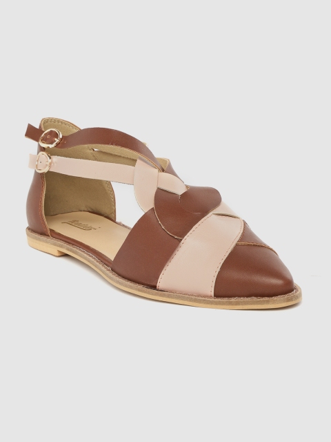 

Roadster Women Coffee Brown & Peach-Coloured Colourblocked Flats