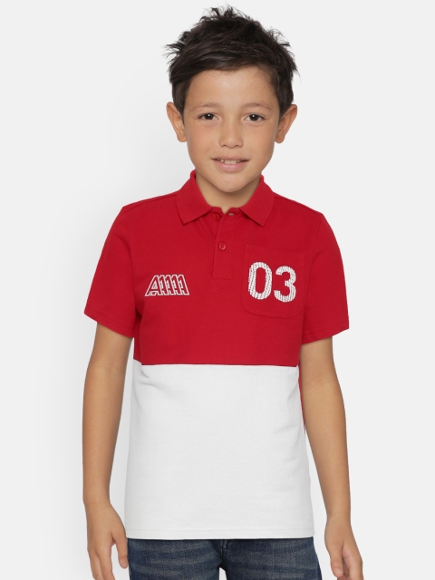 

ADIDAS Boys Red & Grey Colourblocked Junior Training Polo T-shirt