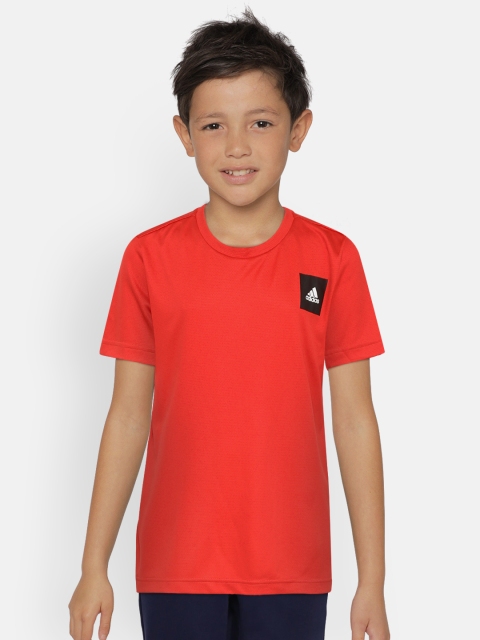 

ADIDAS Boys Red Solid Aeroready Round Neck Training T-shirt