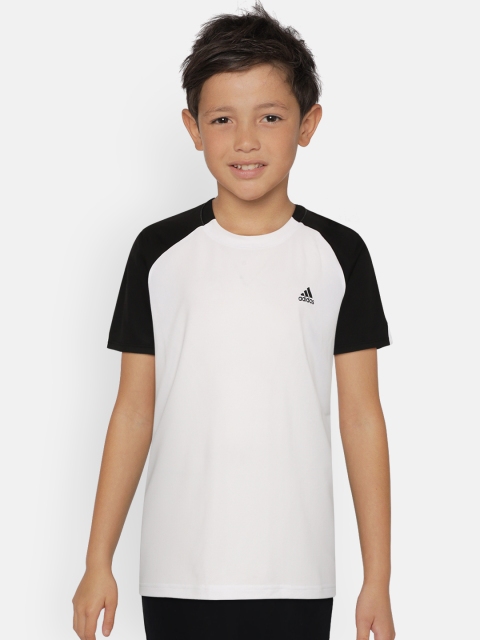 

ADIDAS Boys White & Black Solid Club Round Neck Tennis T-shirt
