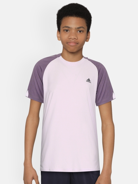 

ADIDAS Boys Lavender Solid Club Round Neck Tennis T-shirt