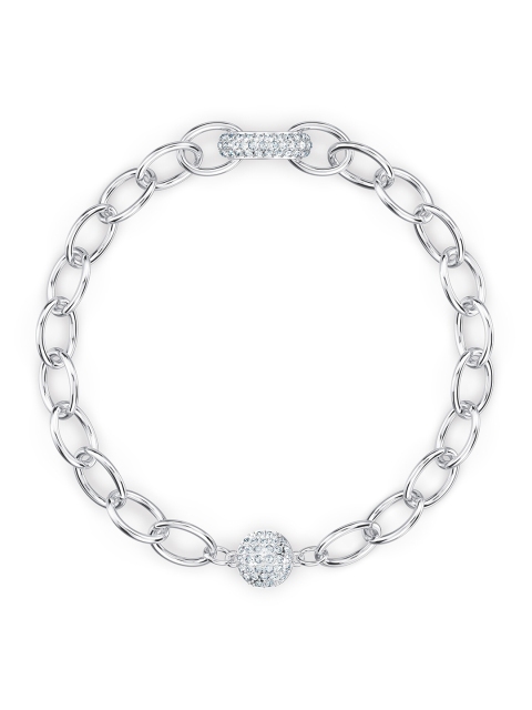 

SWAROVSKI White Metal Rhodium-Plated Bangle-Style Bracelet