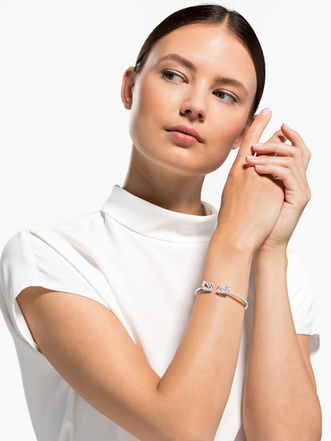 

SWAROVSKI White Metal Rhodium-Plated Cuff Bracelet