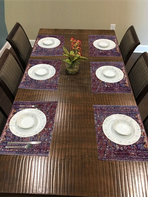 

nestroots Set Of 6 Maroon Printed Table Mats