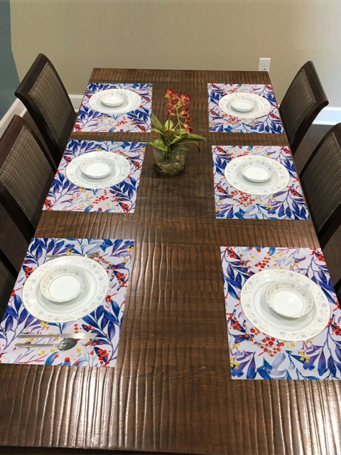 

nestroots Multicoloured Set Of 6 Printed Table Mat, Multi