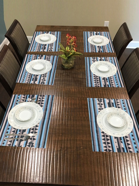 

nestroots 6 Pcs Blue Aztec Printed Table Placemat Set