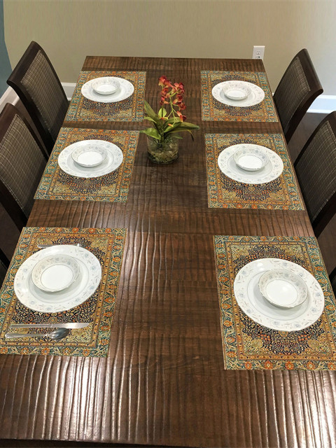 

nestroots Multicoloured Set Of 6 Printed Table Mat, Multi