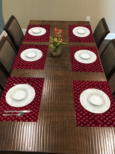 

nestroots Set of 6 Red Table Mats