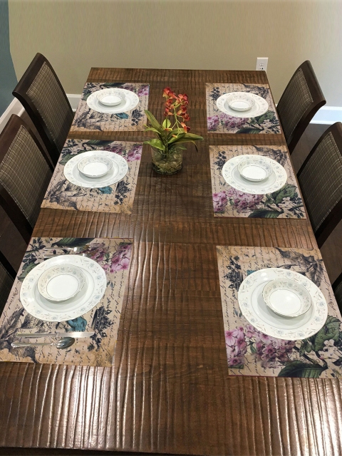 

nestroots Set of 6 Beige & Pink Printed Table Mats