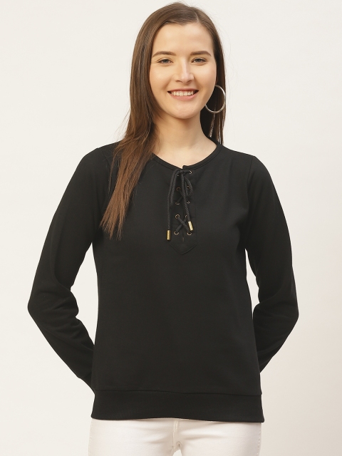 

VERONIQUE Women Black Solid Sweatshirt