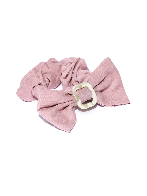 

Blueberry Women Pink Solid Scrunchie with Bow Detail