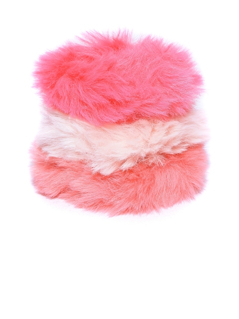 

Blueberry Set of 3 Pink Faux Fur Scrunchies