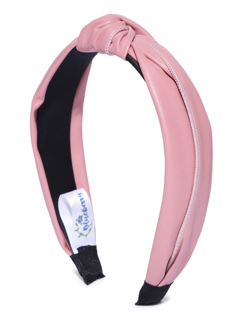 

Blueberry Women Pink Solid Hairband with Knot Detail