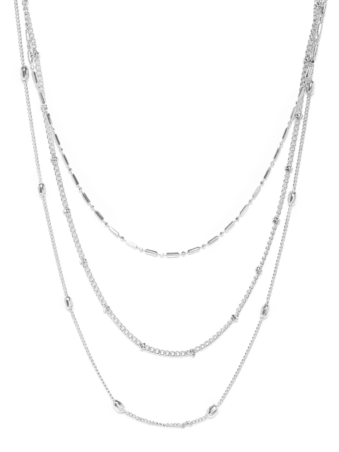 

Blueberry Women Silver-Plated Artificial Beaded Layered Necklace