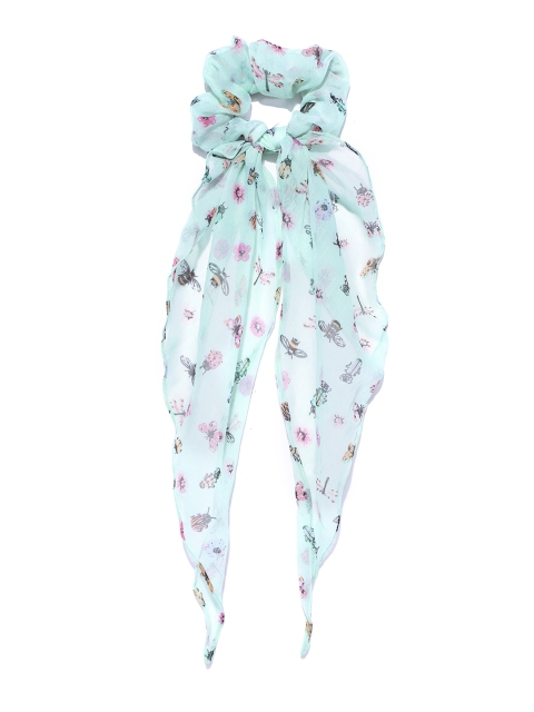 

Blueberry Women Sea Green & Pink Quirky Print Scrunchie with Scarf