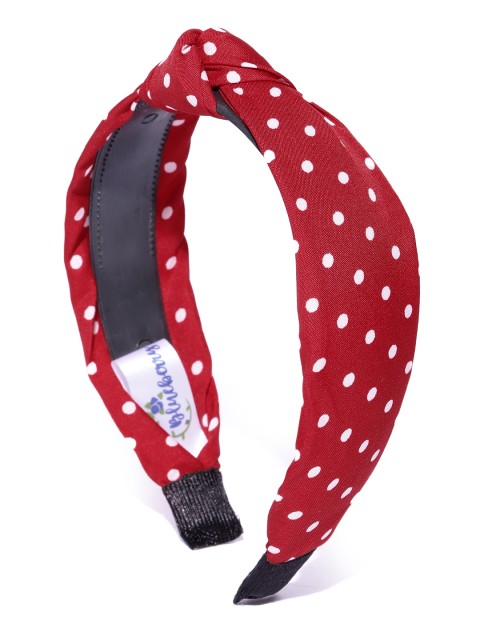 

Blueberry Women Red & White Polka Dots Print Hairband with Knot Detail