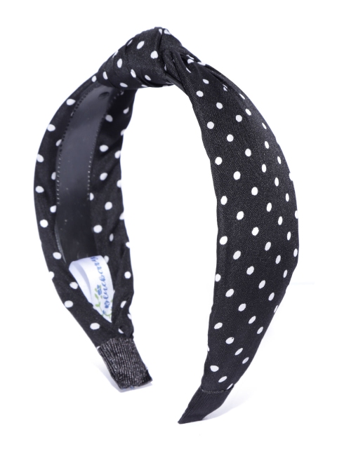 

Blueberry Women Black & White Polka Dot Print Hairband