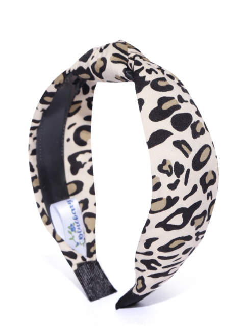 

Blueberry Beige & Black Animal Print Knot Detail Hairband