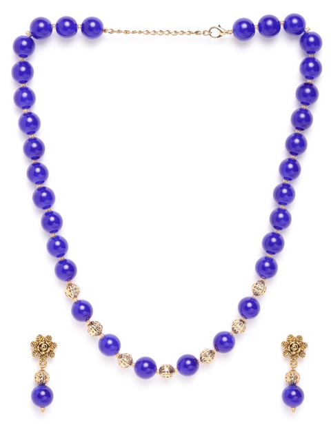 

damani Blue Gold-Plated Artificial Beaded Jewellery Set
