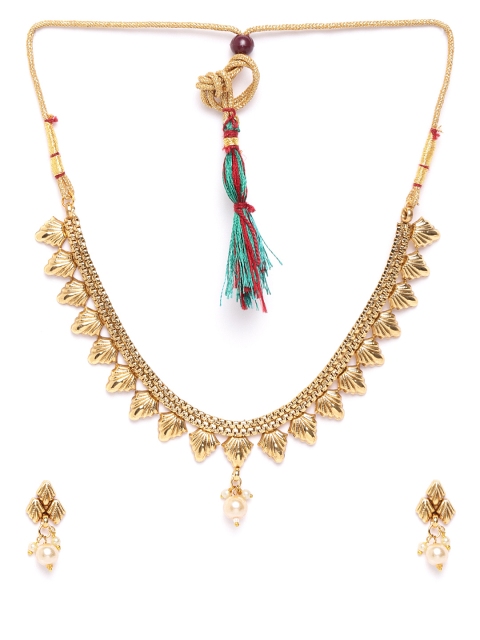 

damani Off-White Gold-Plated Jewellery Set with Beaded Detail