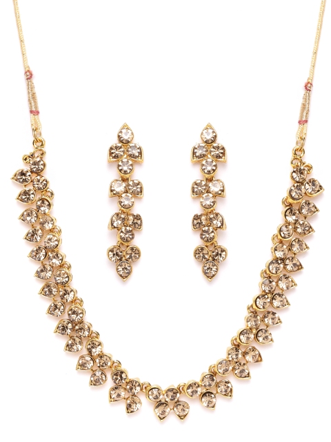 

damani Red Gold-Plated Stone-Studded Jewellery Set