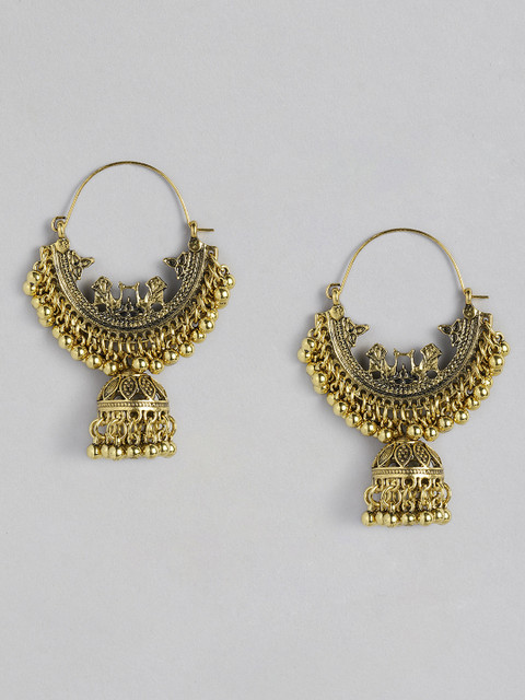 

Anouk Gold-Toned Gold Plated Contemporary Jhumkas
