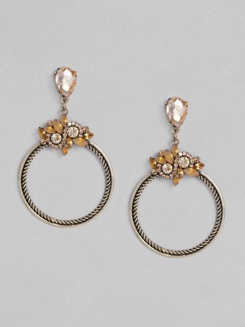 

DressBerry Rose Gold-Toned Circular Drop Earrings