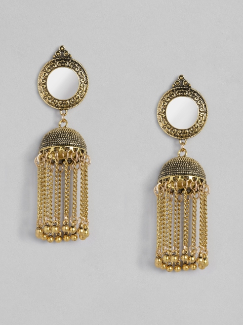 

Anouk Antique Gold-Toned Circular Jhumkas