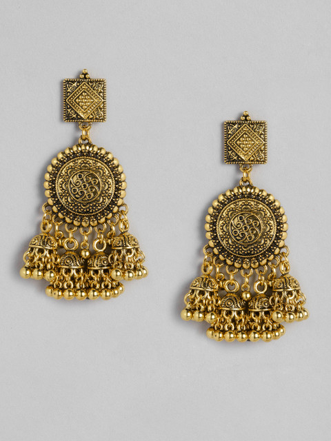 

Anouk Antique Gold-Toned Classic Jhumkas