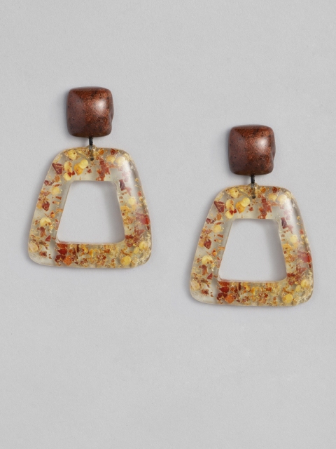 

DressBerry Brown Geometric Drop Earrings