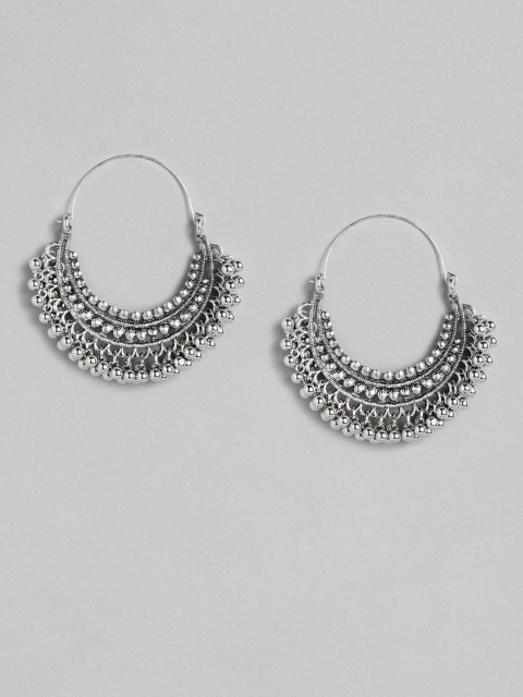 

Anouk Oxidized Silver-Plated Crescent Shaped Drop Earrings