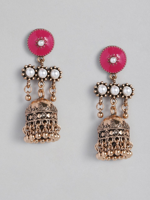 

Anouk Antique Rose Gold-Toned Dome Shaped Jhumkas