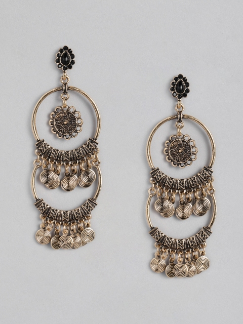 

Anouk Antique Gold-Toned Circular Drop Earrings