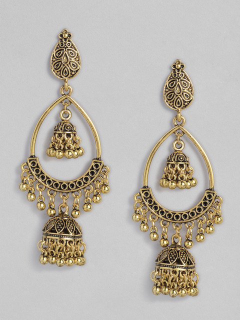 

Anouk Antique Gold-Toned Classic Jhumkas