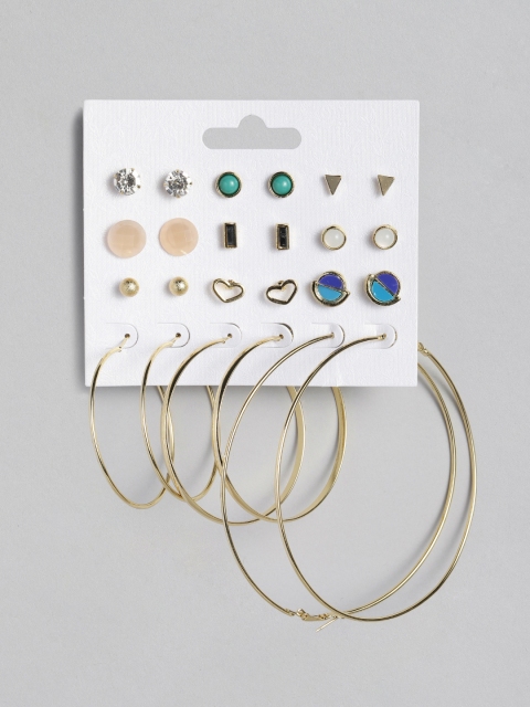 

DressBerry Set of 12 Earrings, Gold