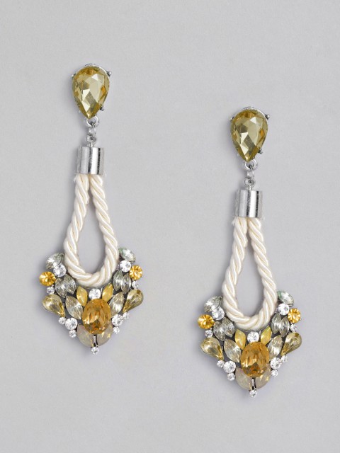 

DressBerry White & Yellow Gold Plated Contemporary Drop Earrings
