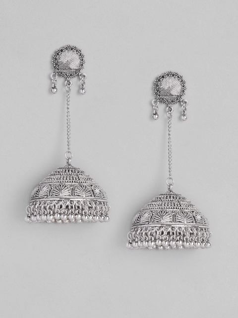 

Anouk Silver-Plated Dome Shaped Jhumkas