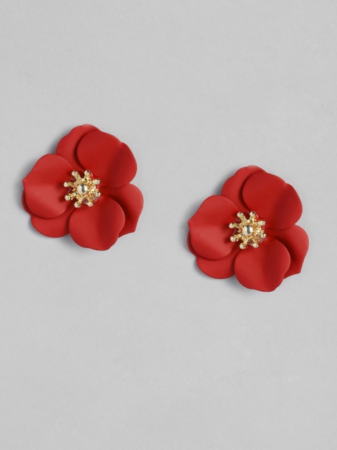 

DressBerry Red Gold-Plated Floral Studs