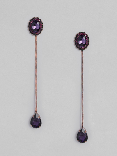 

DressBerry Purple Gold Plated Contemporary Drop Earrings